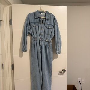 12th Tribe Light Blue Denim Jumpsuit